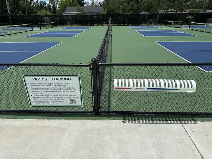 Pickleball court and net